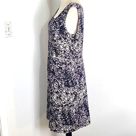 Alex Marie Black & Tan, Black & Purple Animal Print Sleeveless Dress, Size 14 - Picture 4 of 9